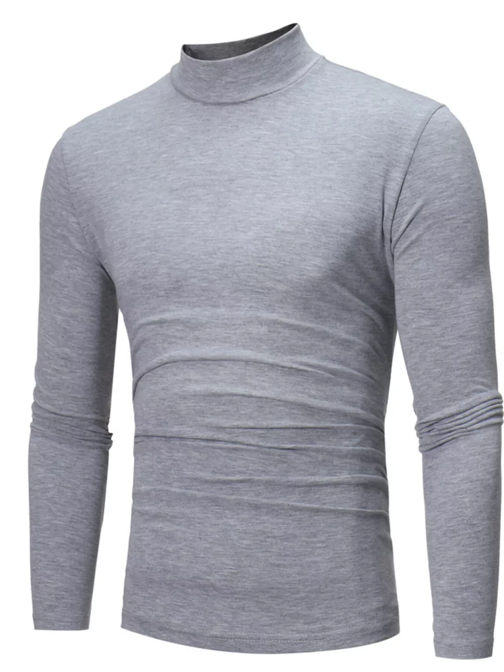 Men's Plus Size Slim Fit Mock Neck Long Sleeve T-Shirt, image 6