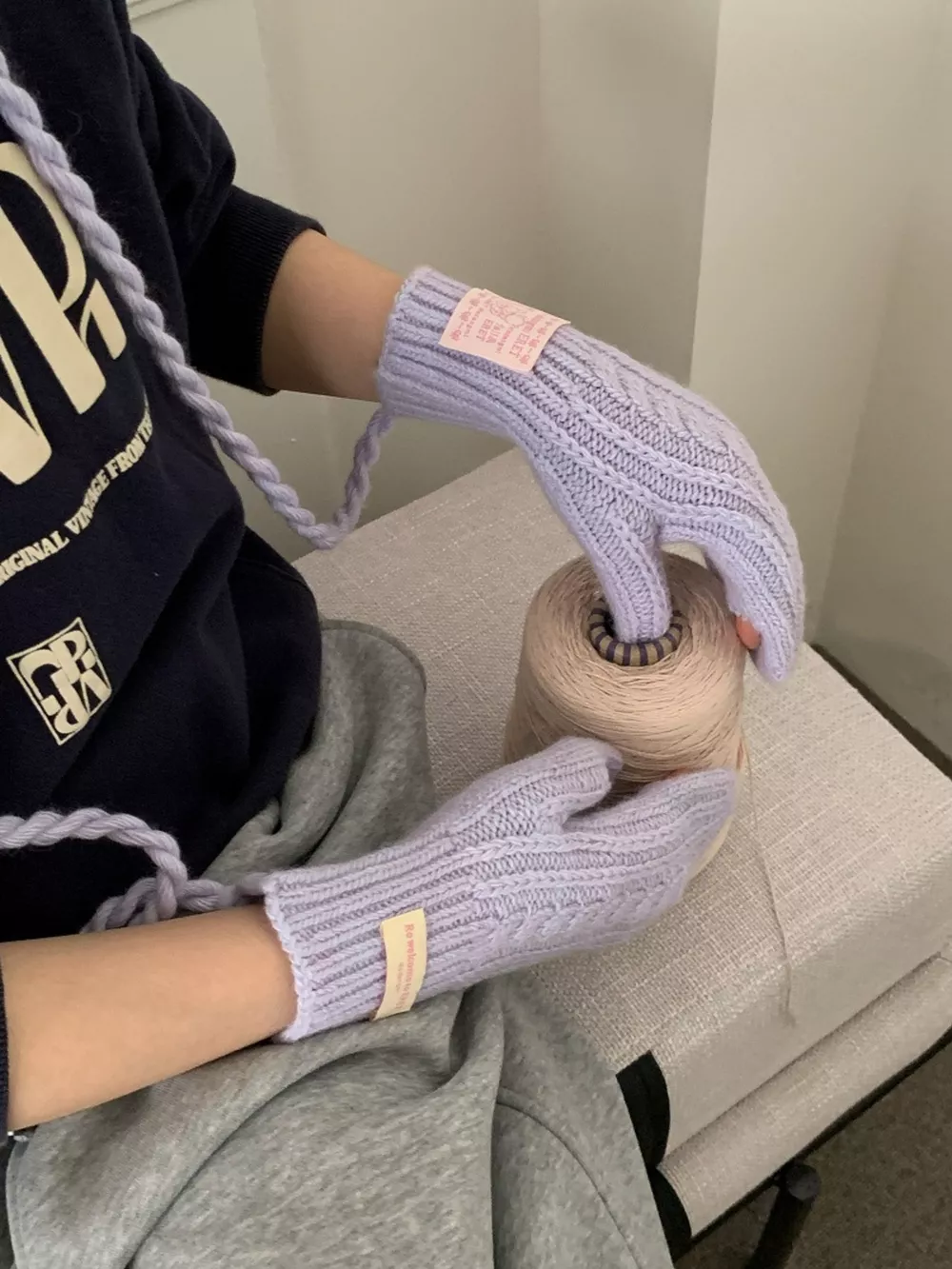 Cable Knit Warm Mittens Gloves, image 10