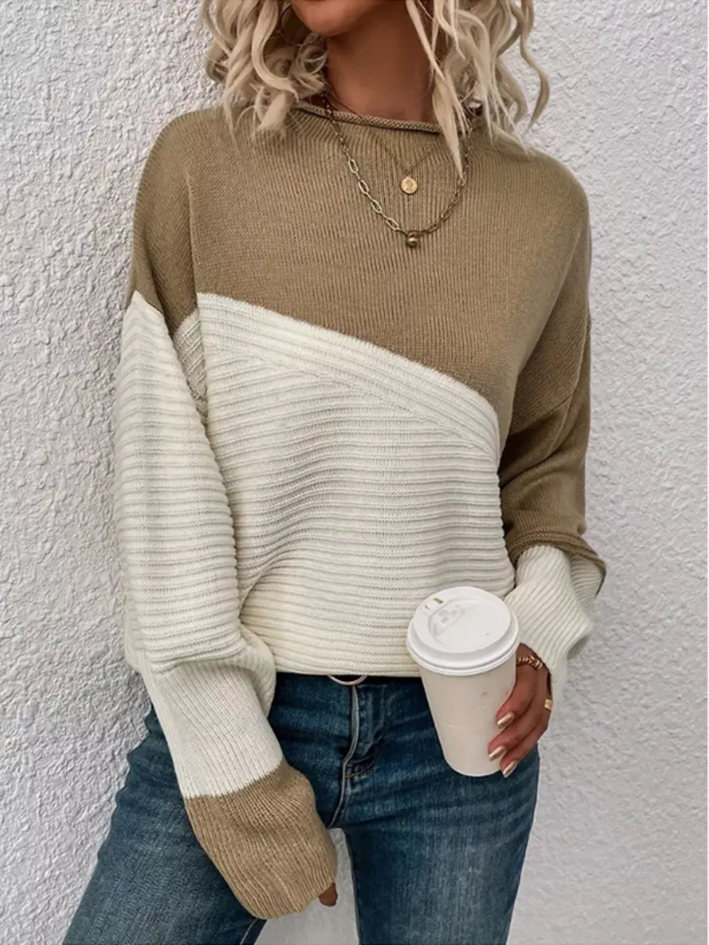 Color Block Ribbed Knit Sweater, image 14