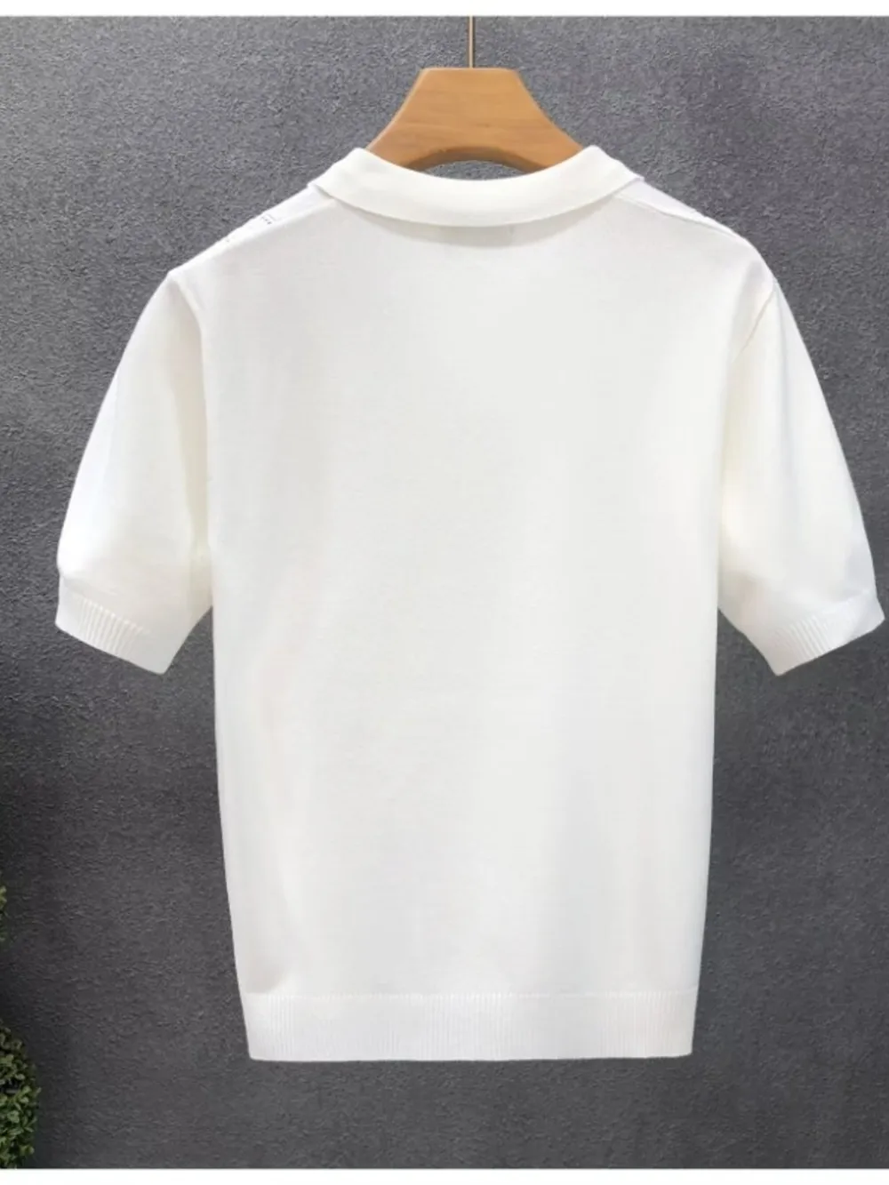Men's Full Size Short Sleeve Ribbed Knit Polo Plus Size, image 7