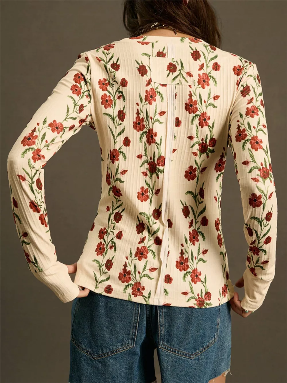 Floral Print Long Sleeve T-Shirt, image 6