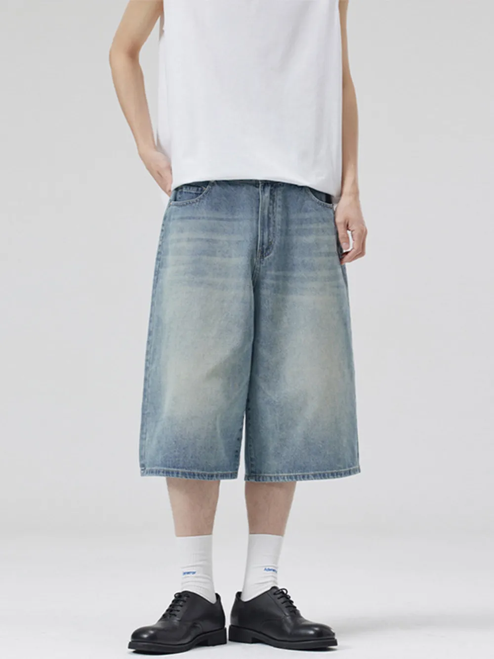 Men's Wide-Leg Denim Shorts, image 5