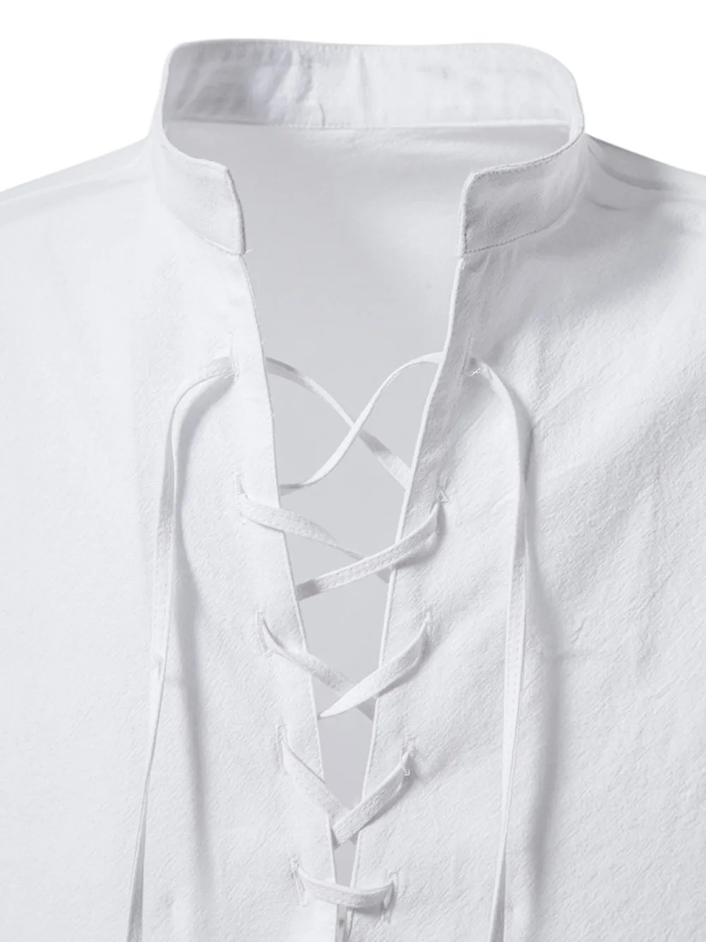 Men's Lace Up Long Sleeve Blouse, image 35