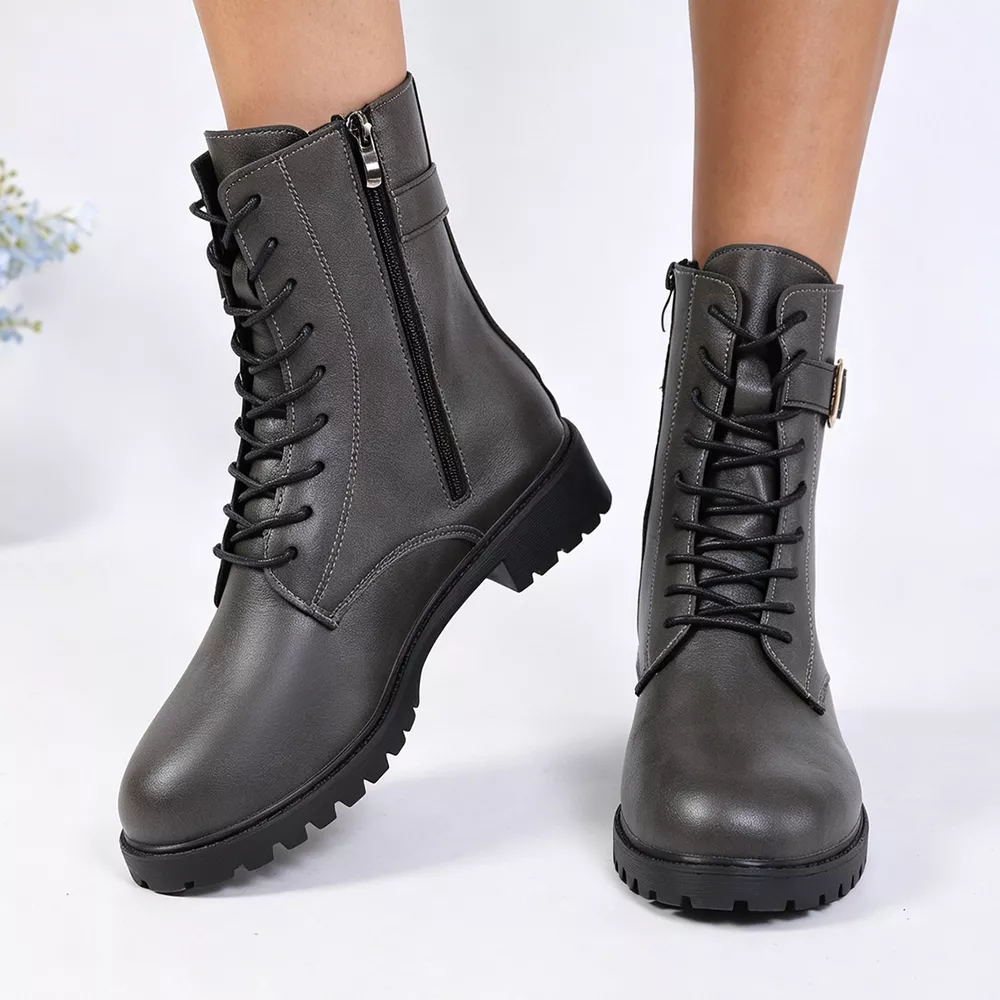Round Toe Lace Up Boots, image 9