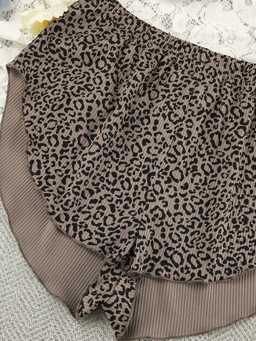 Leopard Cami Cardigan and Shorts 3-Piece Set, image 12