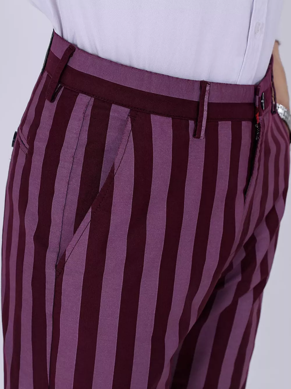 Men's Striped Slim-Fit Pants, image 5