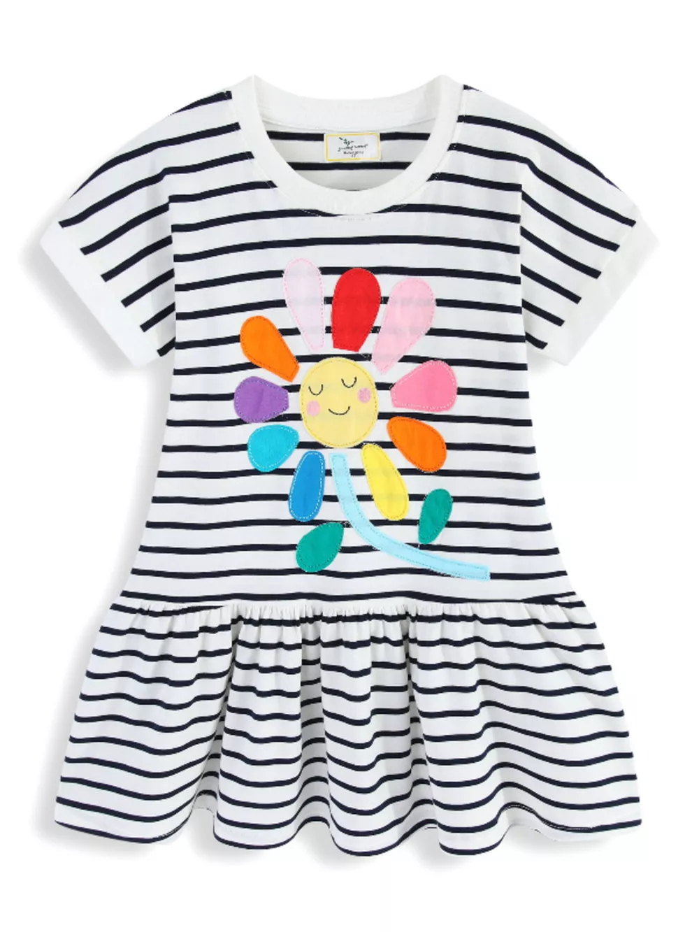 Children's Striped Flower Casual Dress, image 3