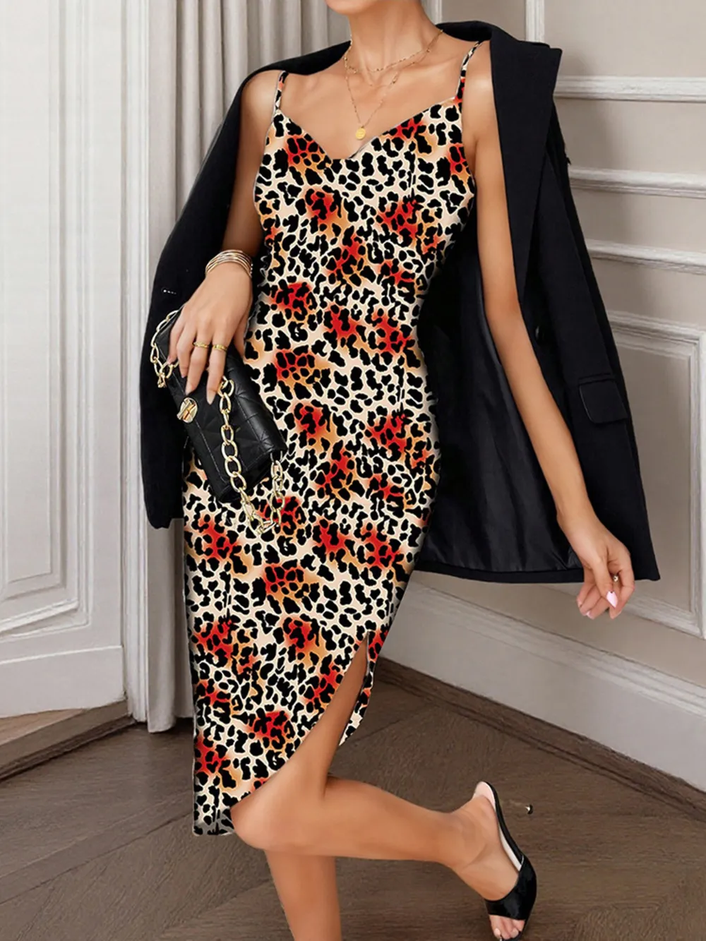 Leopard Print Bodycon Cami Dress, image 30