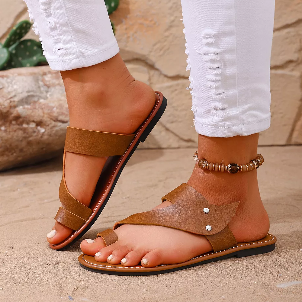 Toe Loop Flats Sandals, image 2