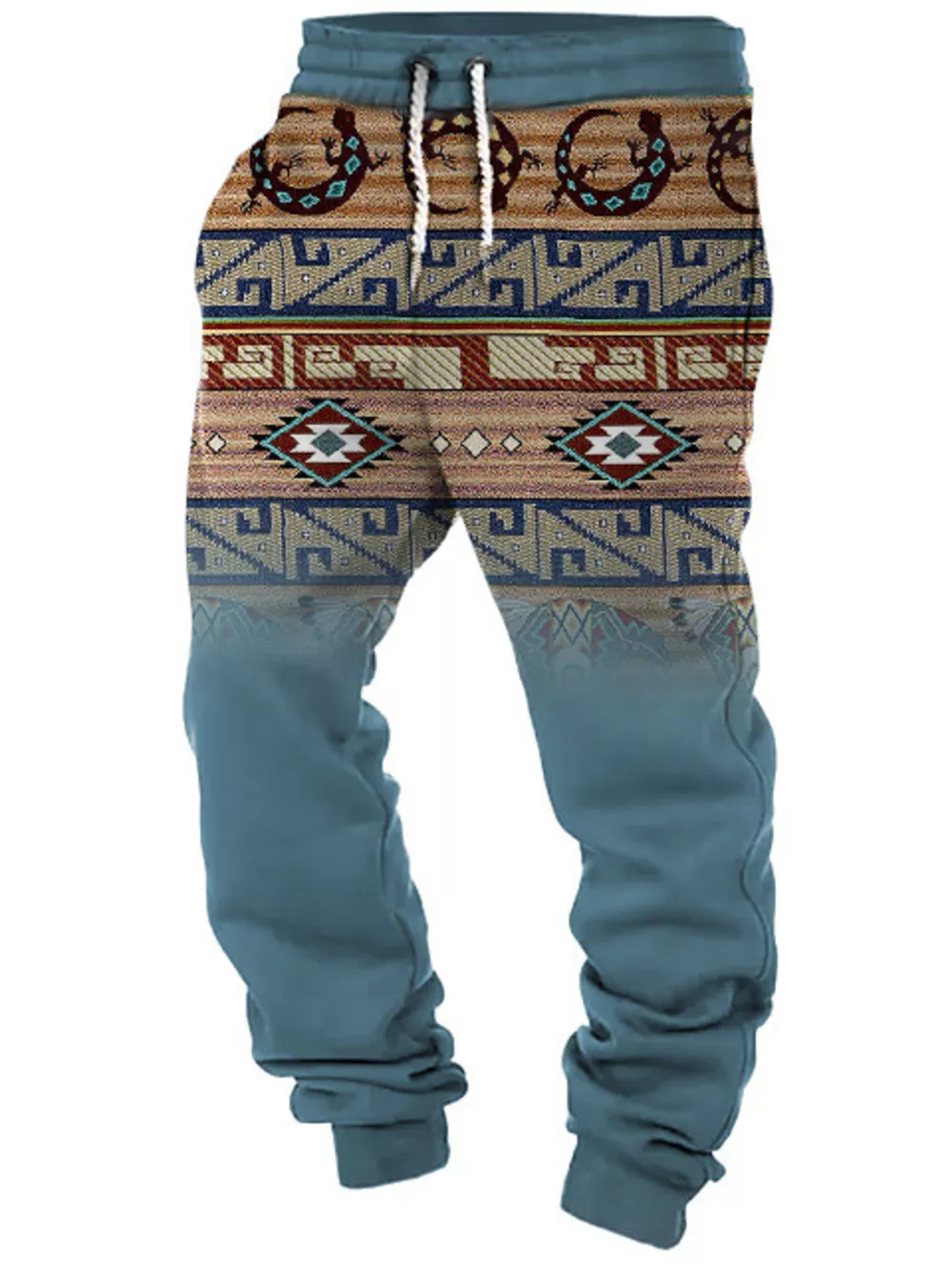 Men's Full Size Geometric Drawstring Joggers Plus Size