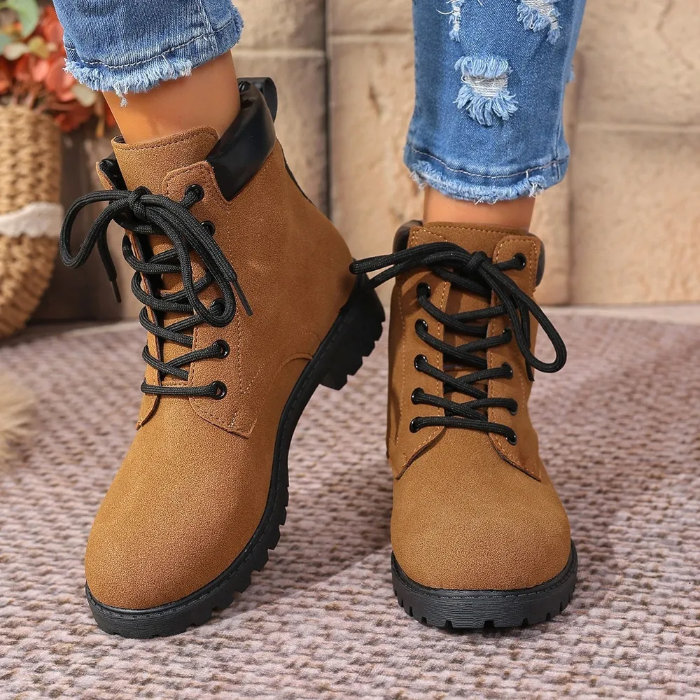 Lace Up Block Heel Boots, image 8