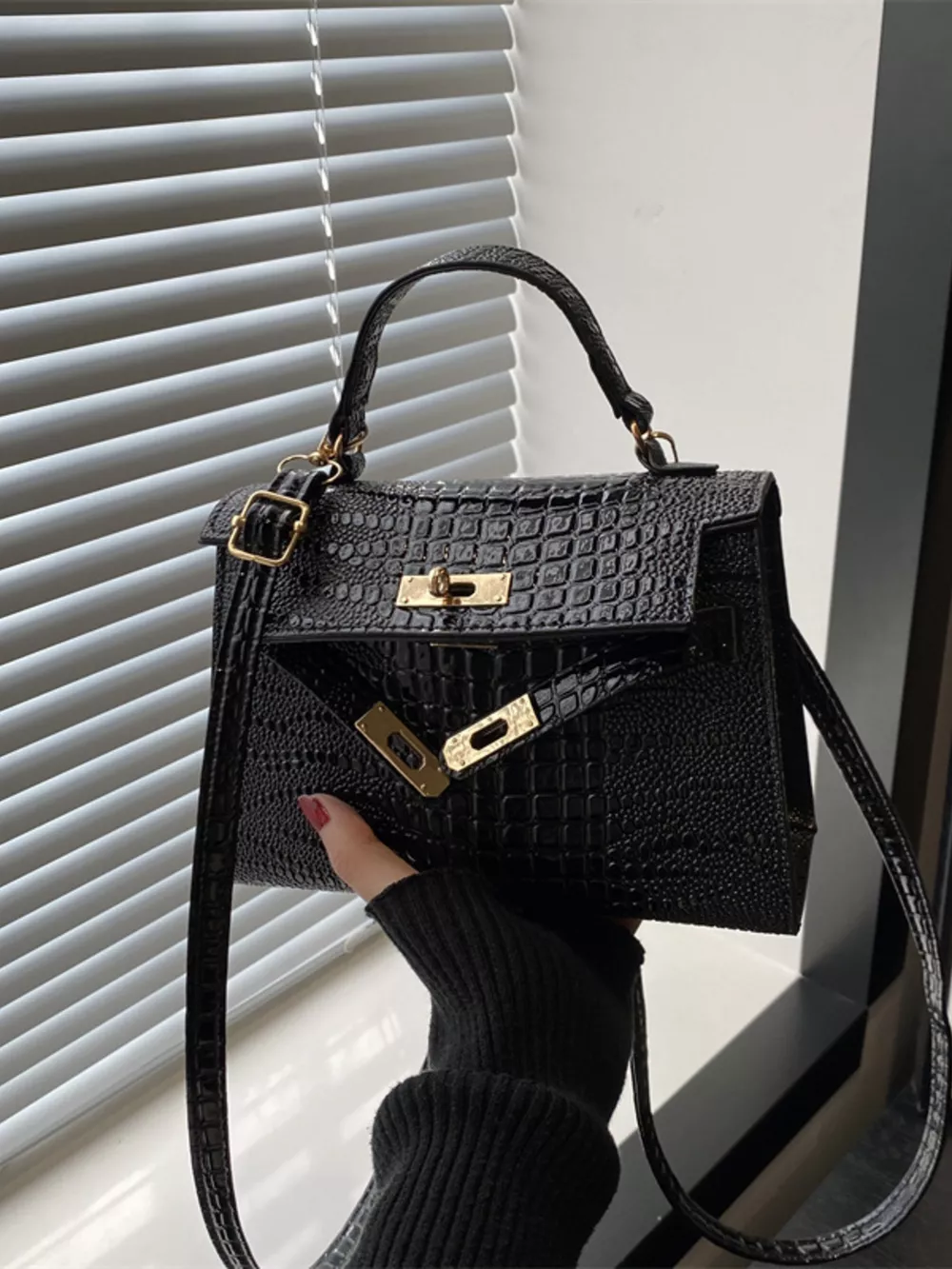 Embossed Flap Crossbody Bag, image 5
