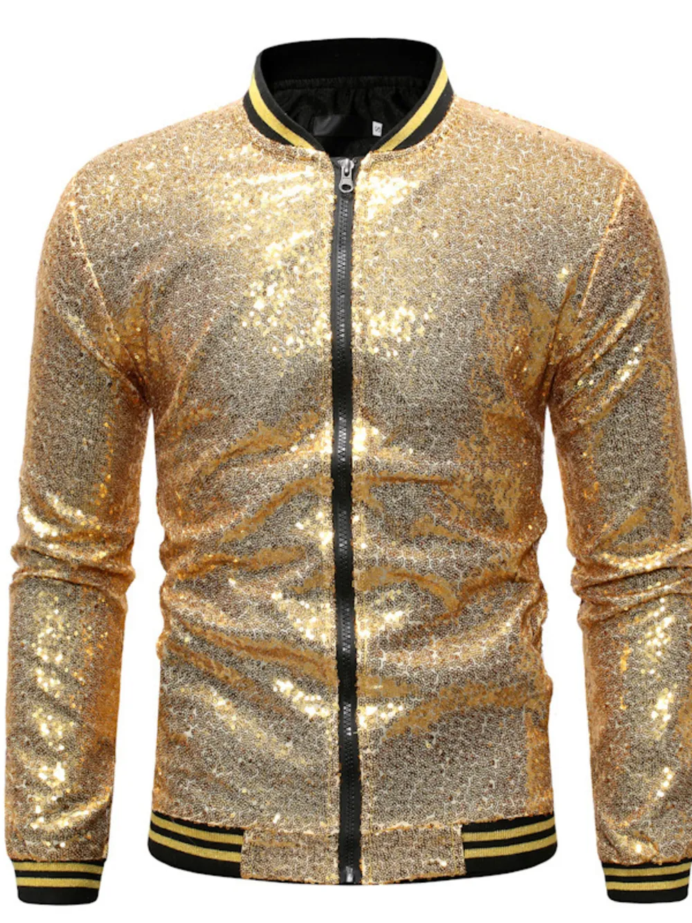 Men's Sequin Zip Up Jacket, image 3