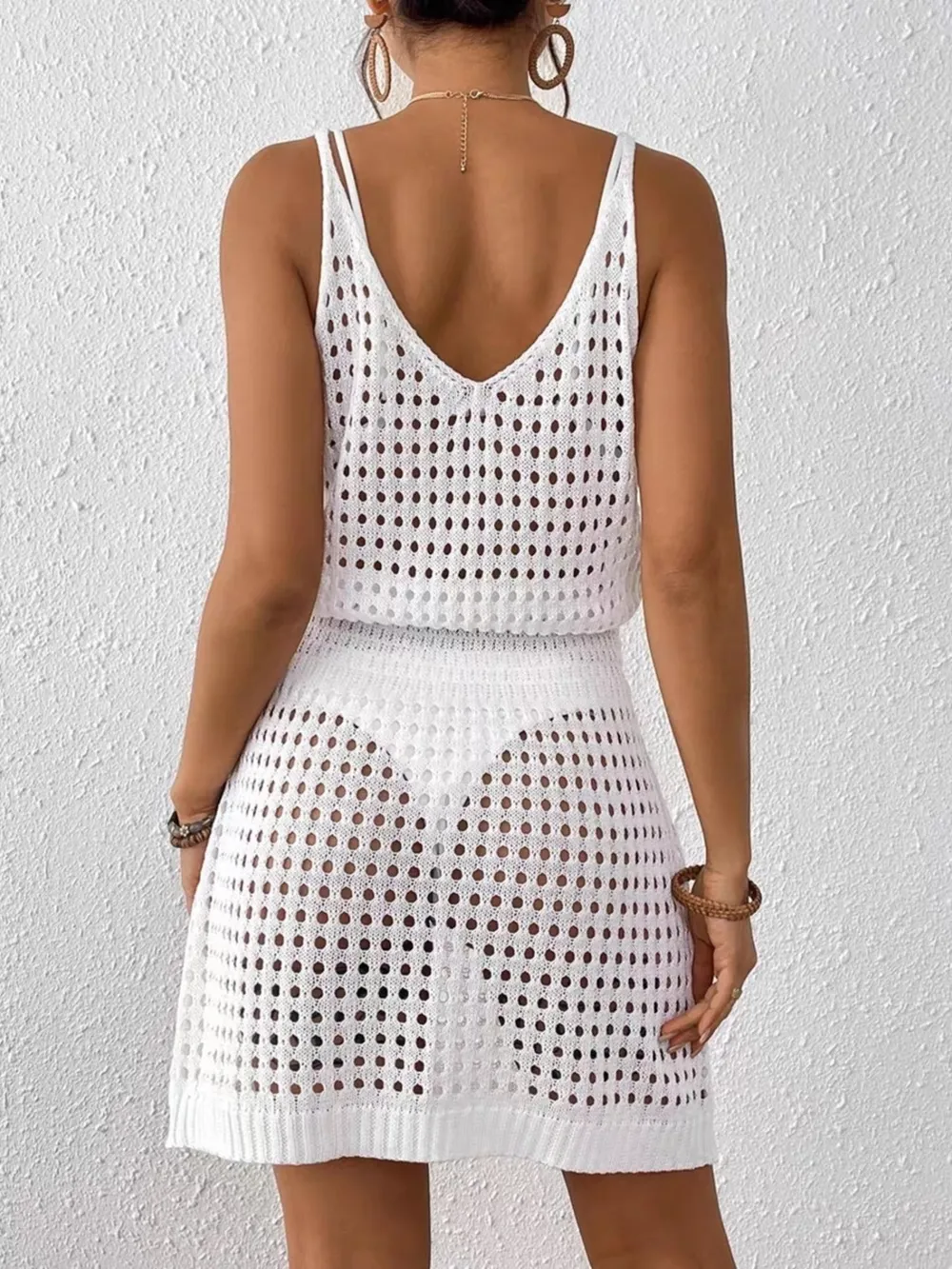 Crochet Sleeveless Knit Cover Up Dress, image 12