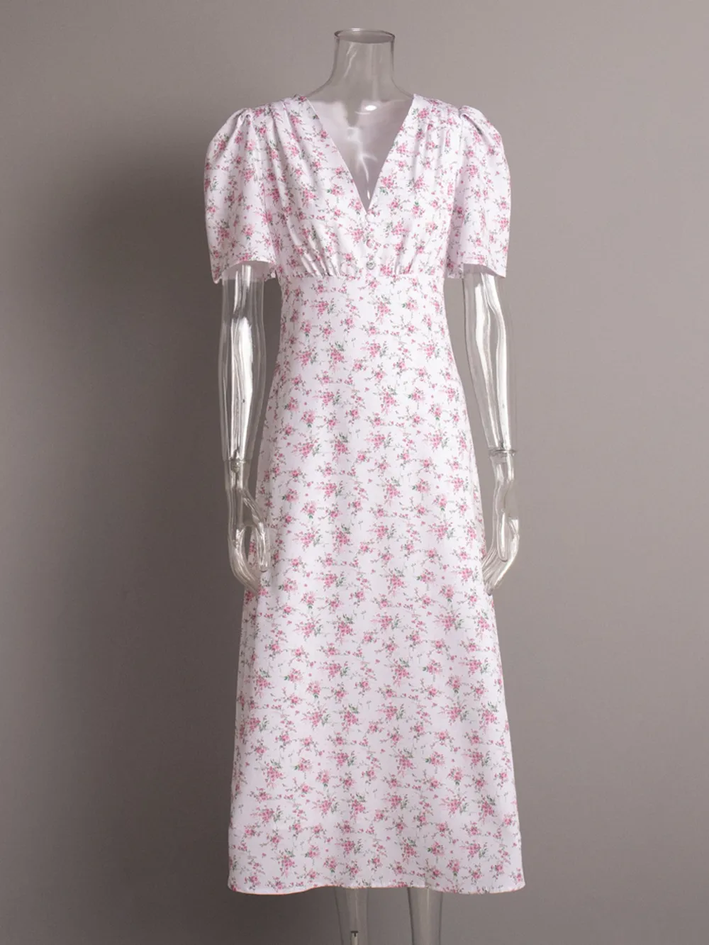 Floral Print Short Sleeve Dress, image 7