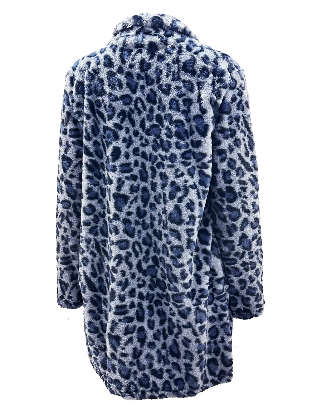 Full Size Leopard Faux Fur Open Front Outerwear Plus Size, image 4