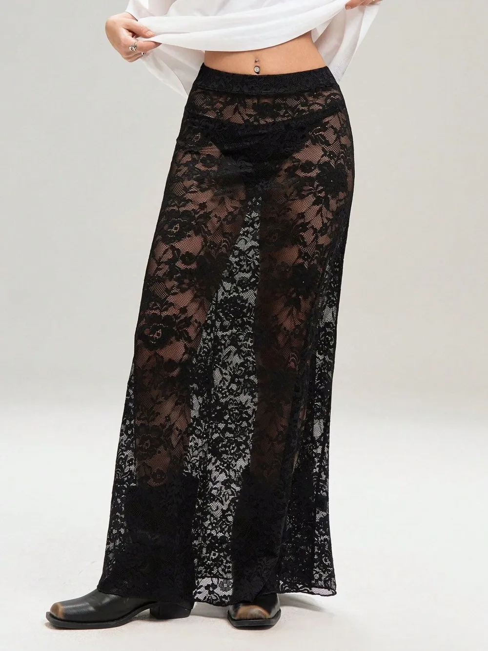 Lace Maxi Skirt, image 6