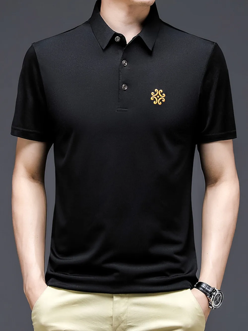 Men's Plus Size Breathable Short Sleeve Polo
