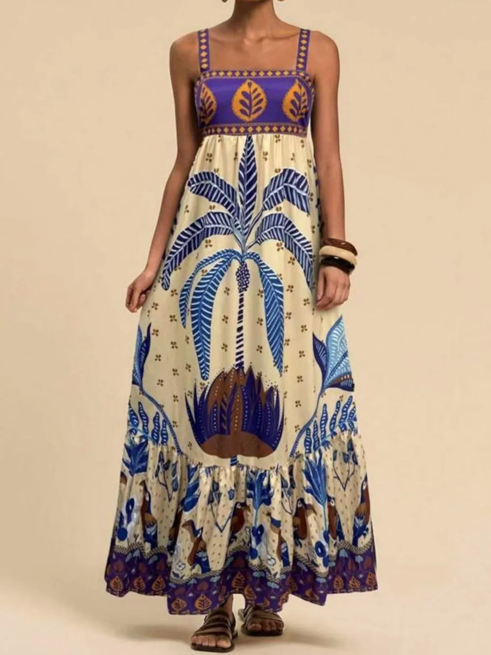 Tropical Print Maxi Cami Dress, image 13
