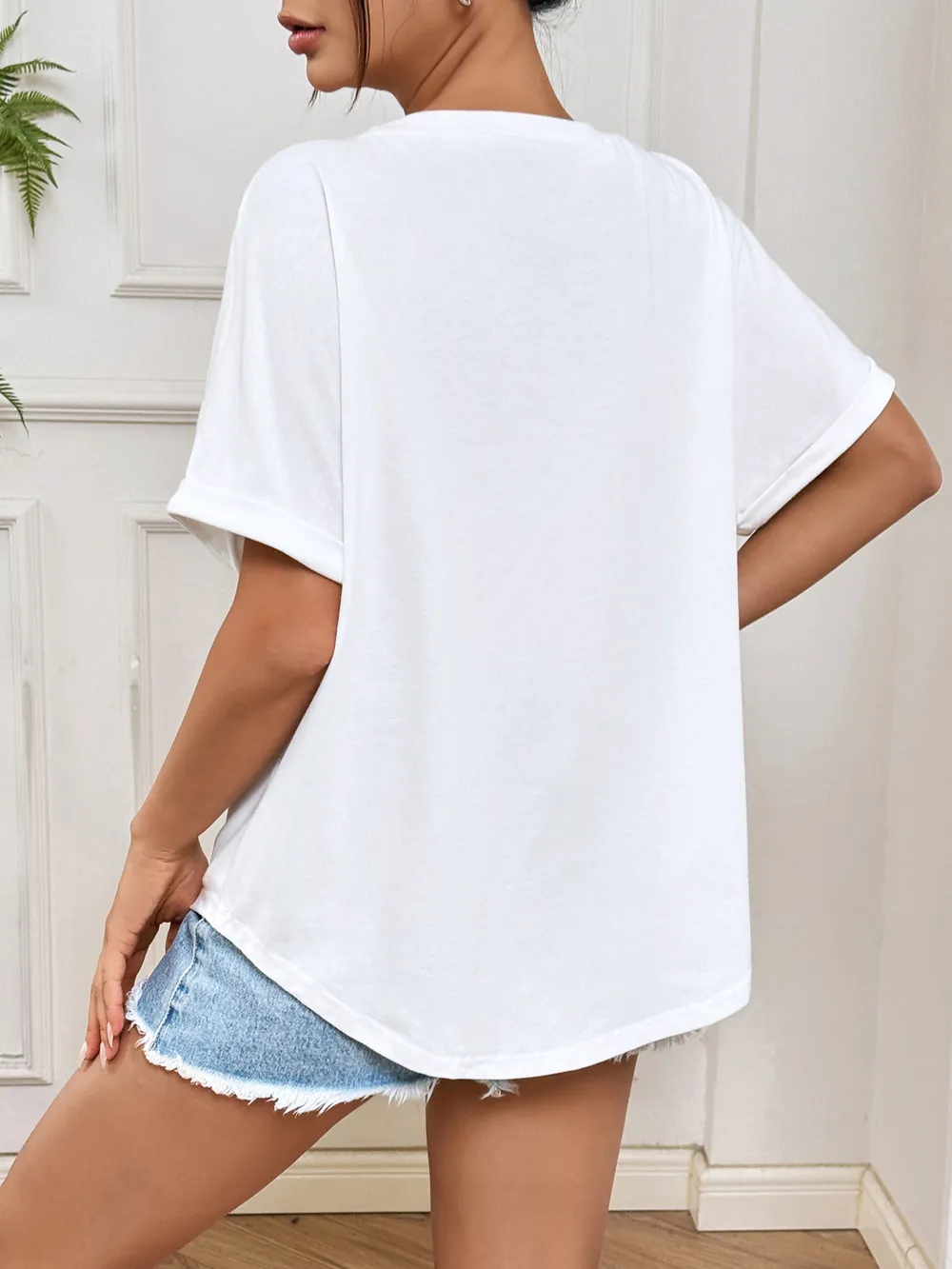 Bow Round Neck Casual T-Shirt, image 3