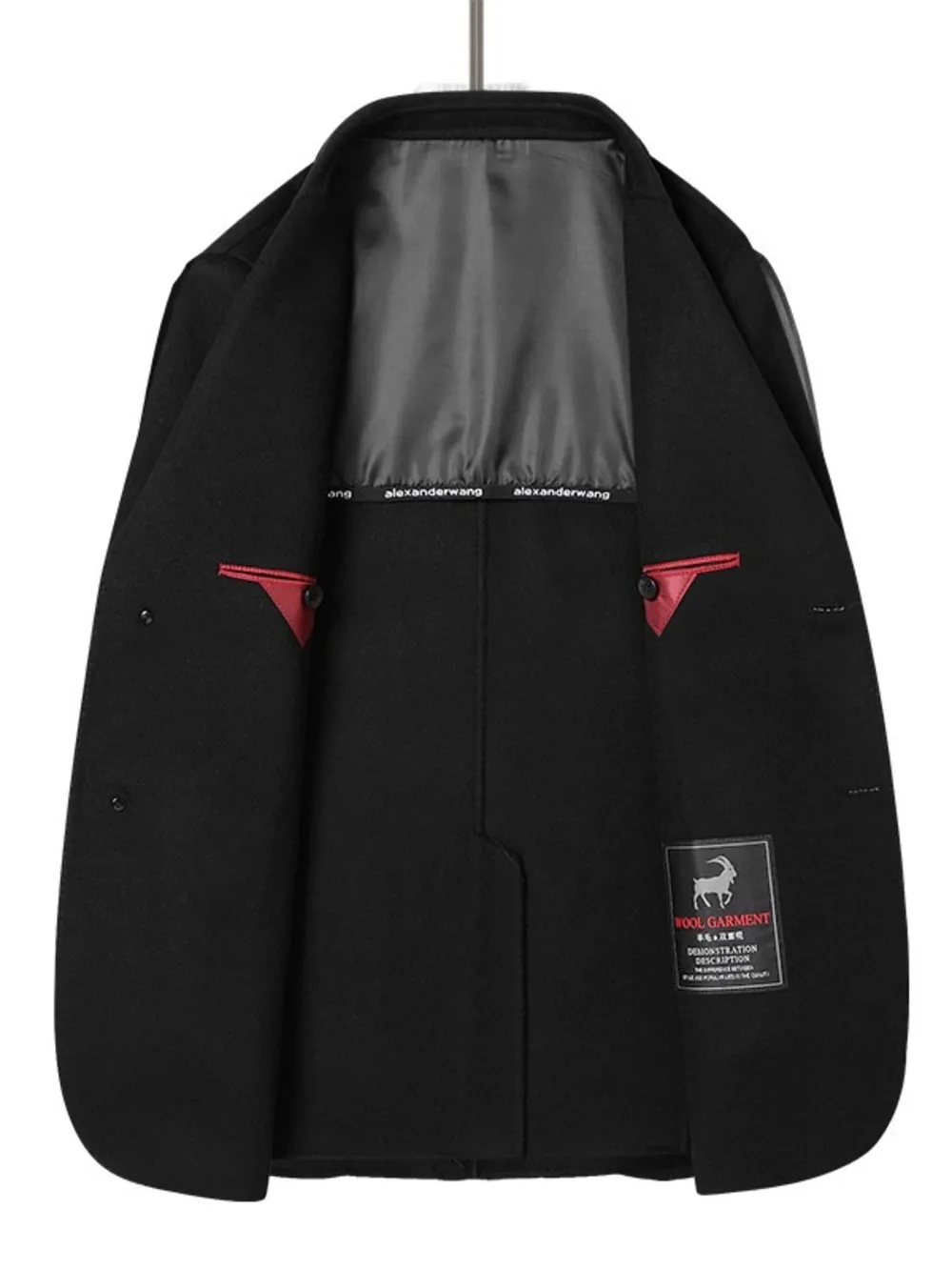 Men's Plus Size Wool Long Sleeve Outerwear, image 2