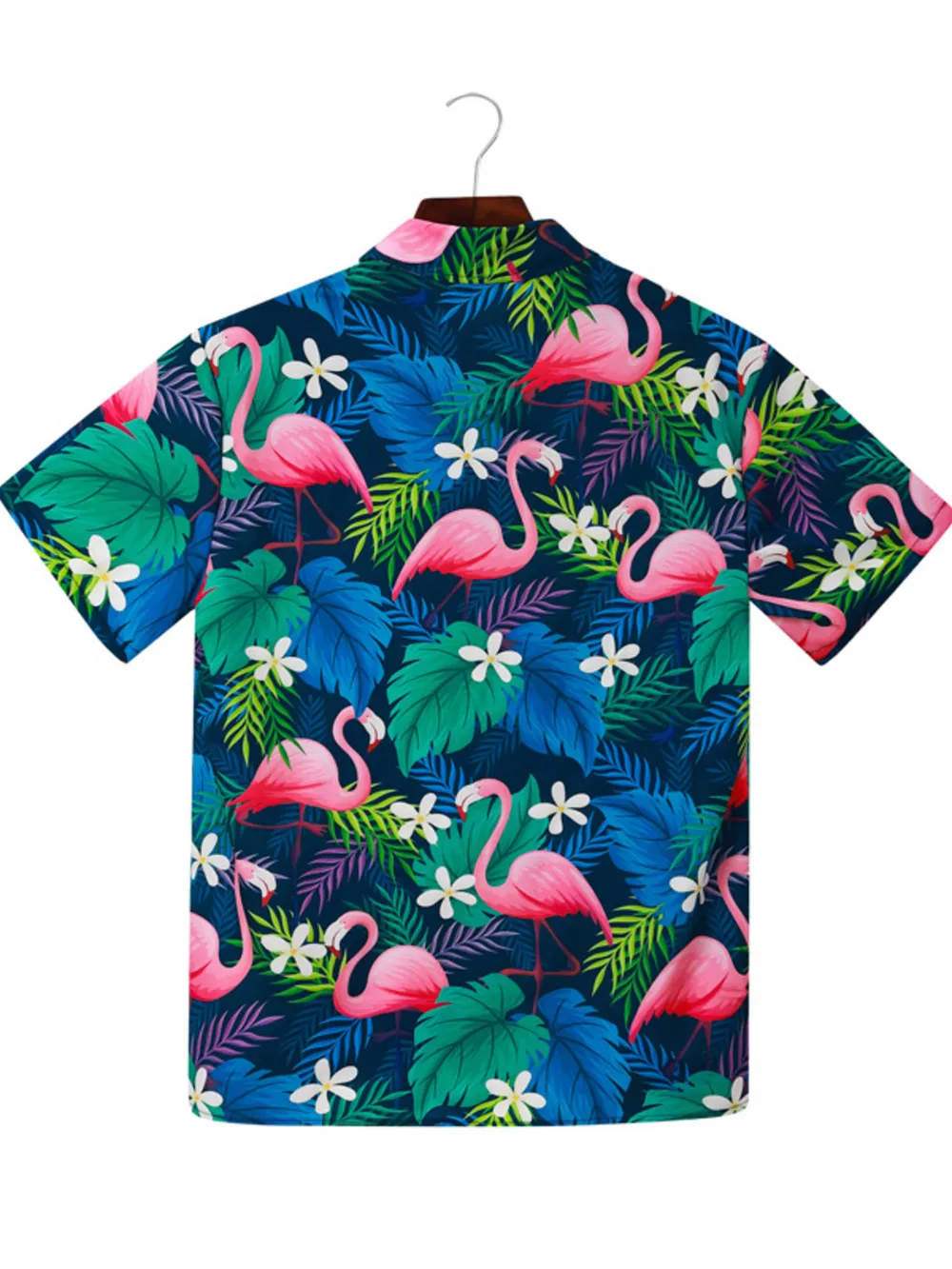 Men's Plus Size Printed Button Up Short Sleeve Shirt, image 2