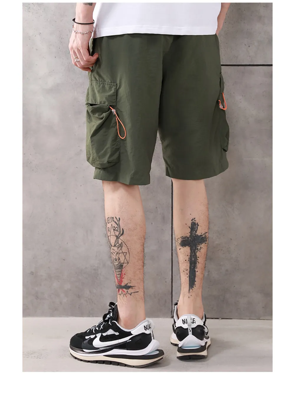 Men's Plus Size Drawstring Cargo Shorts, image 4