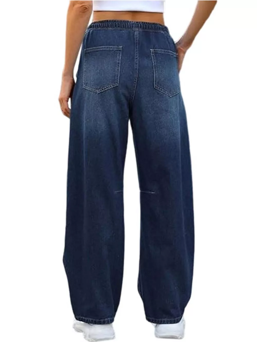 Elastic Waist Wide Leg Jeans, image 6