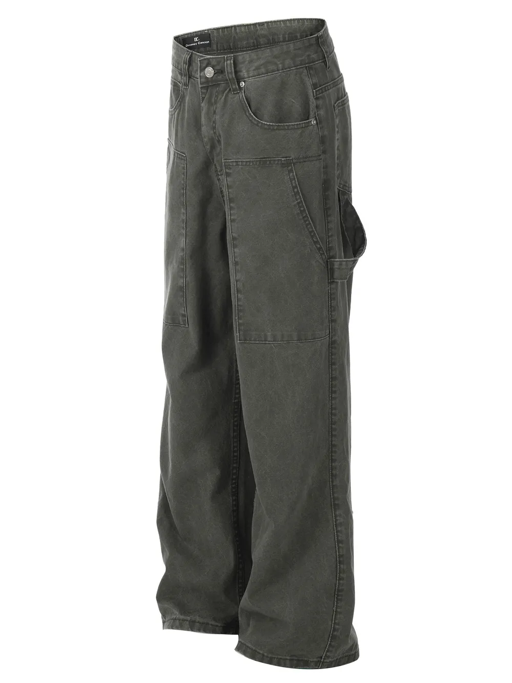 Men's Washed Cargo Wide Leg Jeans, image 2