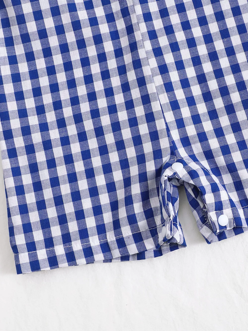 Children's Embroidered Plaid One-Piece Romper, image 16
