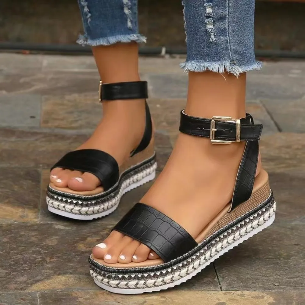Open Toe Ankle Strap Platform Sandals, image 3