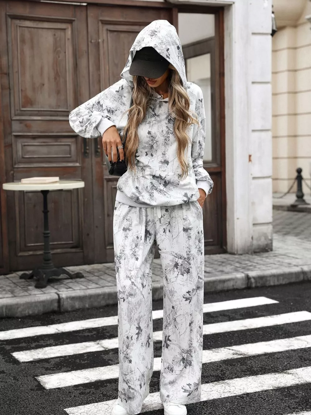 Printed Long Sleeve Hoodie and Pants Set, image 11