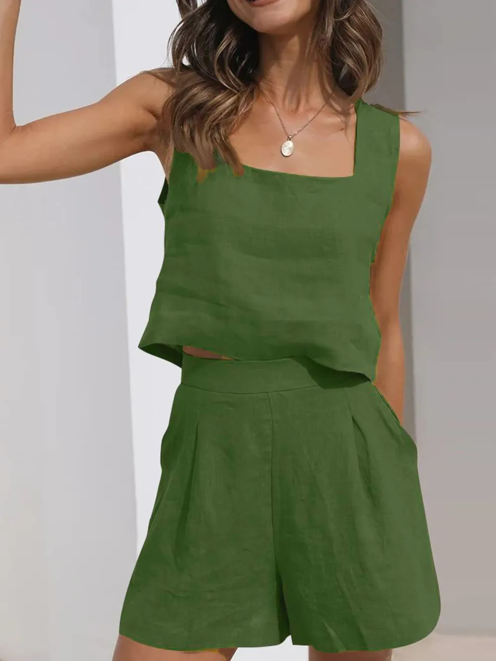Square Neck Tank and Shorts Set, image 28
