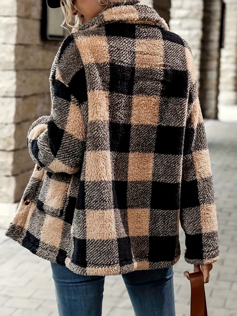 Plaid Sherpa Button-Down Outerwear, image 4