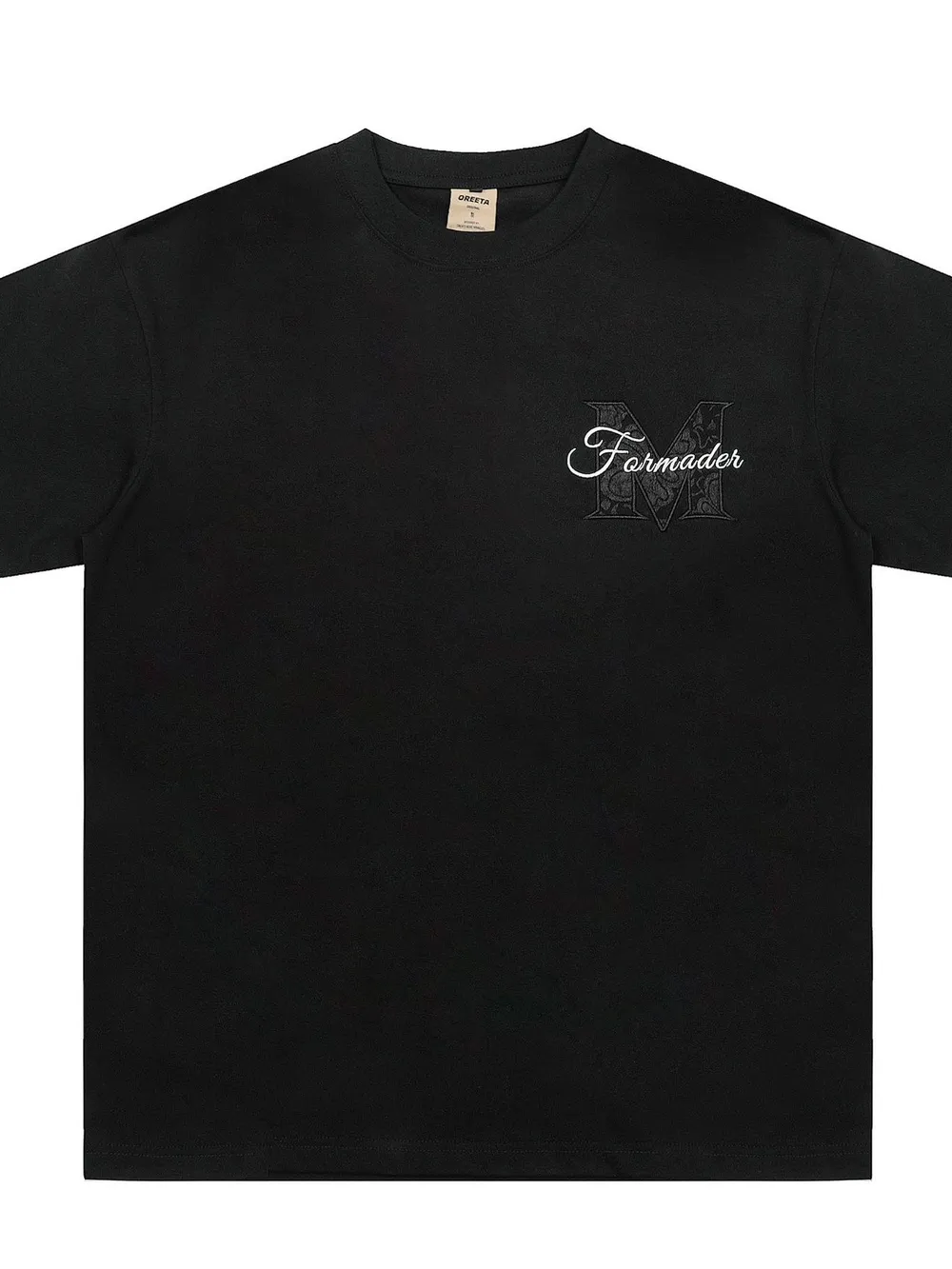 Men's Round Neck Embroidered Letter T-Shirt