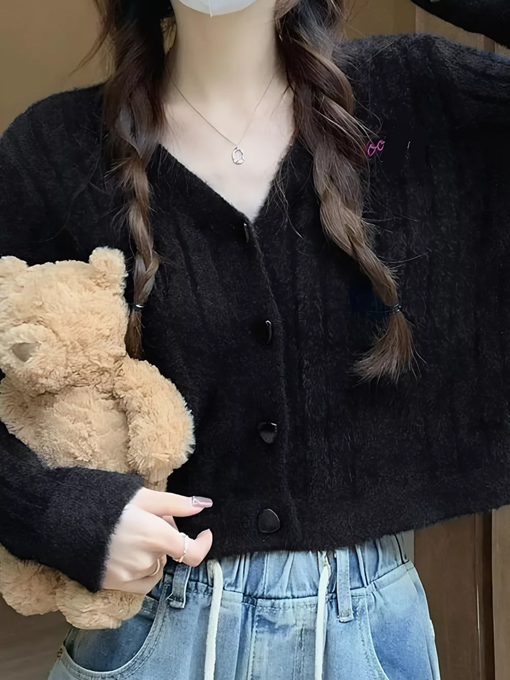Button Up Ribbed Knit Cardigan, image 11