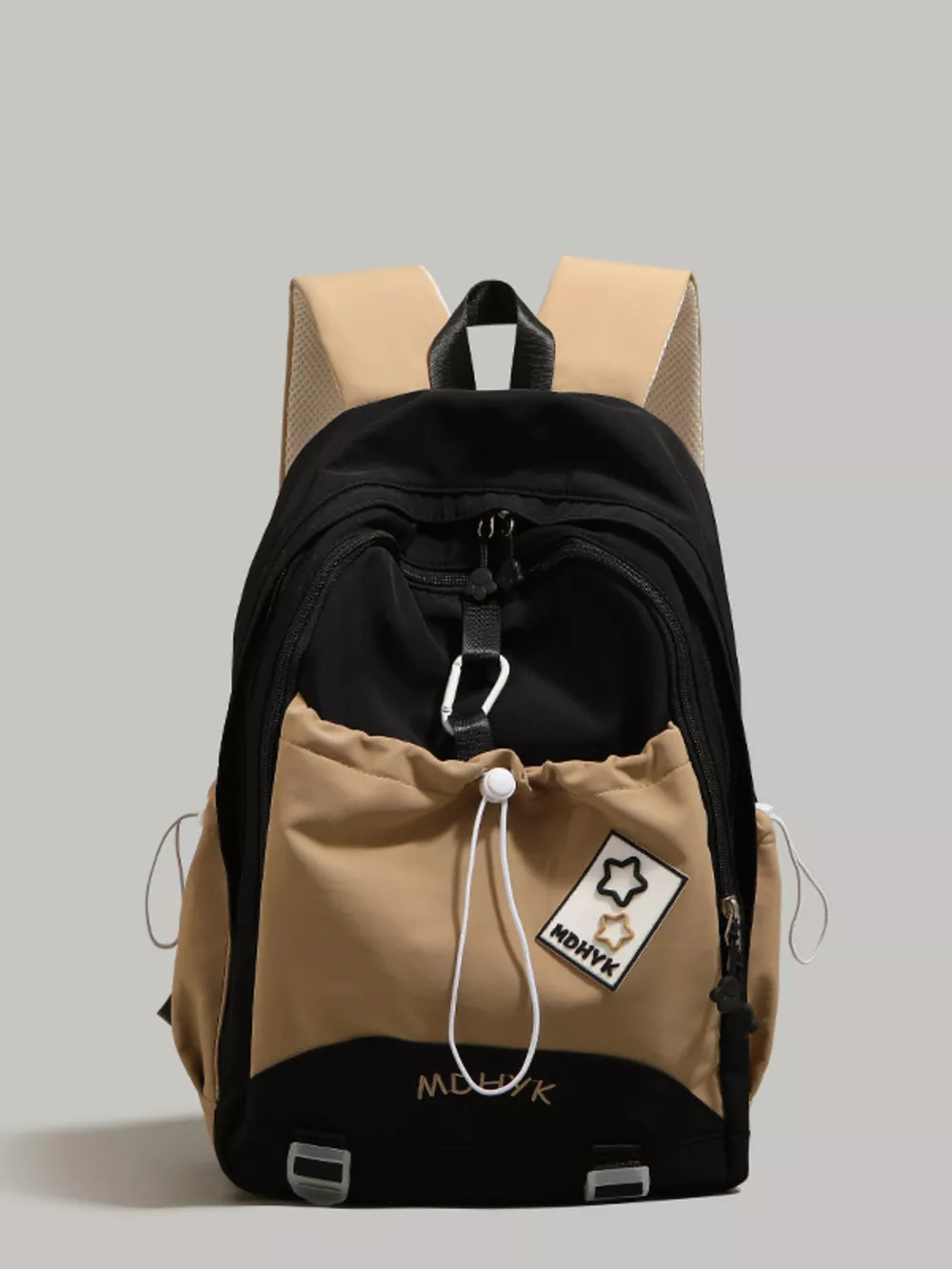 Color Block Drawstring Backpack Bag
