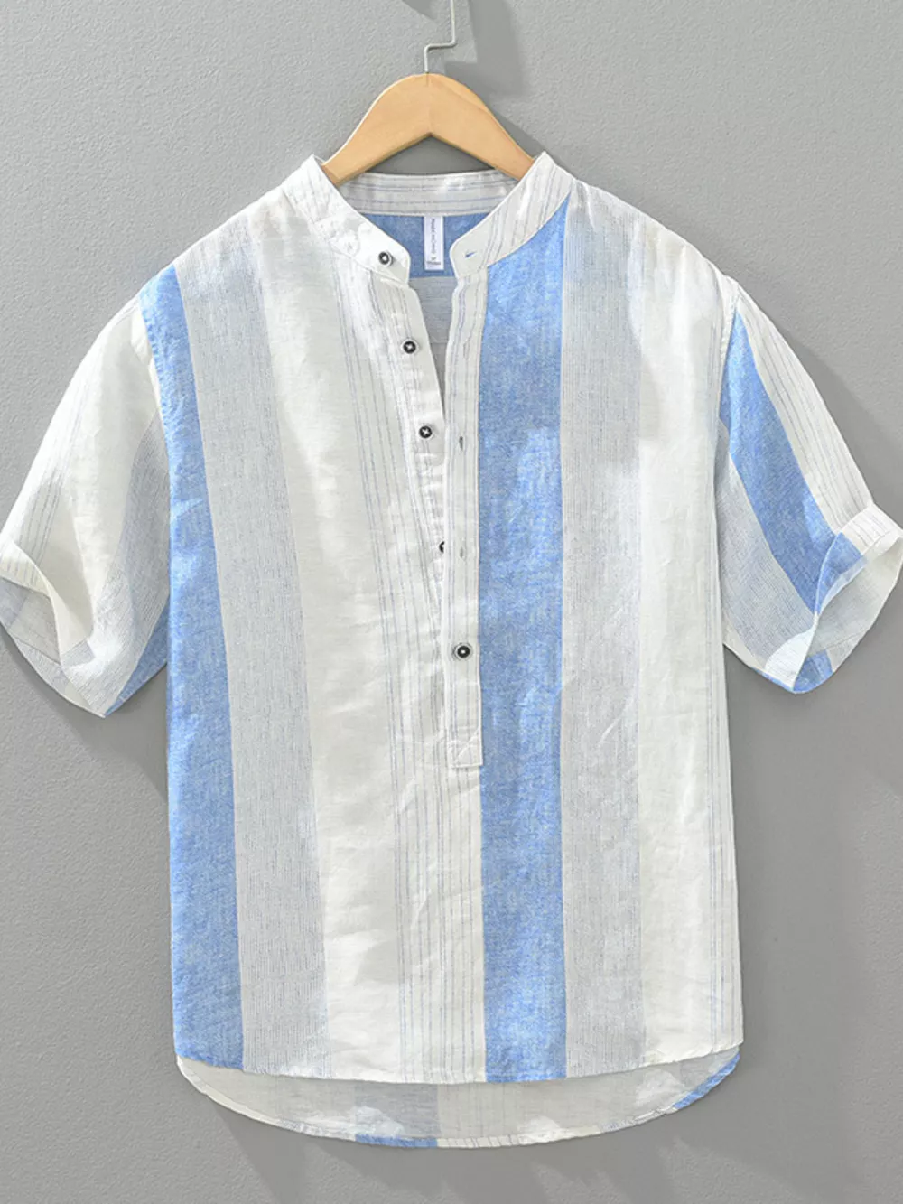 Men's Plus Size Casual Color Block Short Sleeve Shirt, image 2