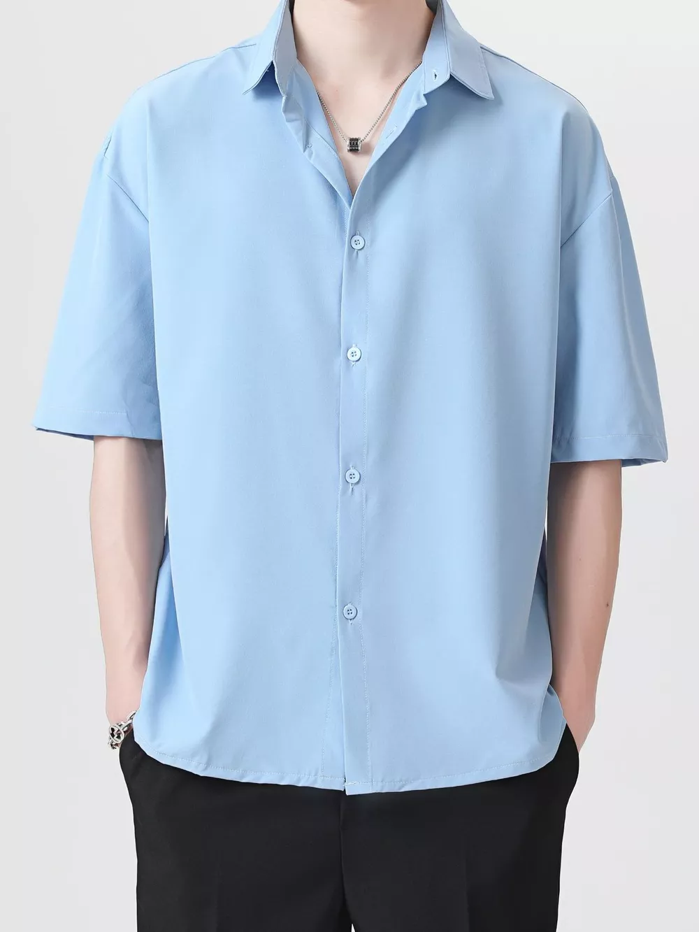 Men's Full Size Casual Short Sleeve Button-Down Shirt Plus Size, image 7