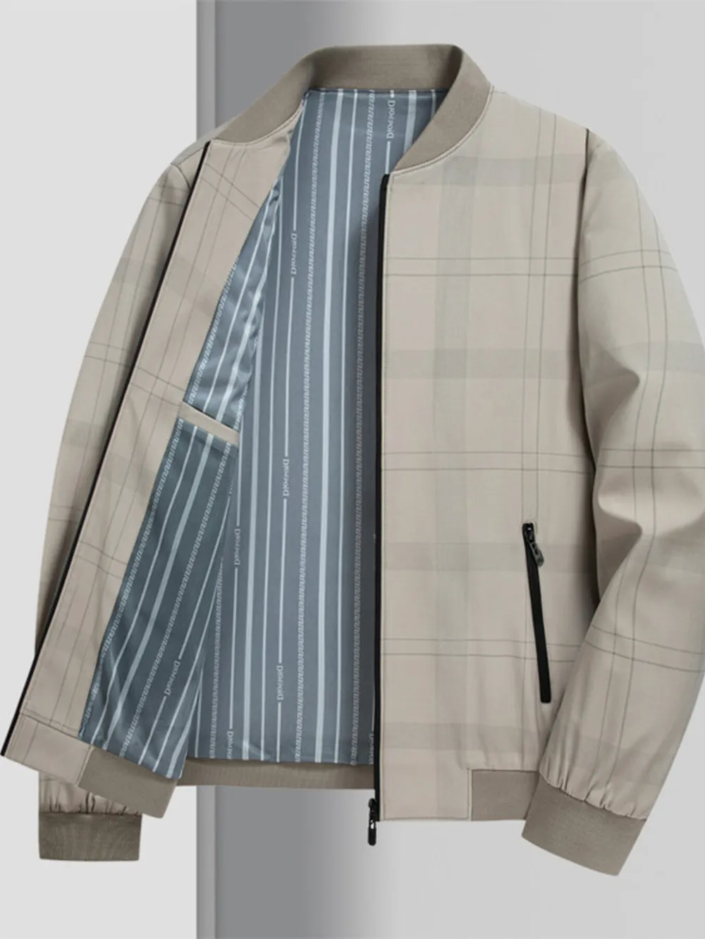 Men's Plus Size Zip Up Long Sleeve Jacket, image 3