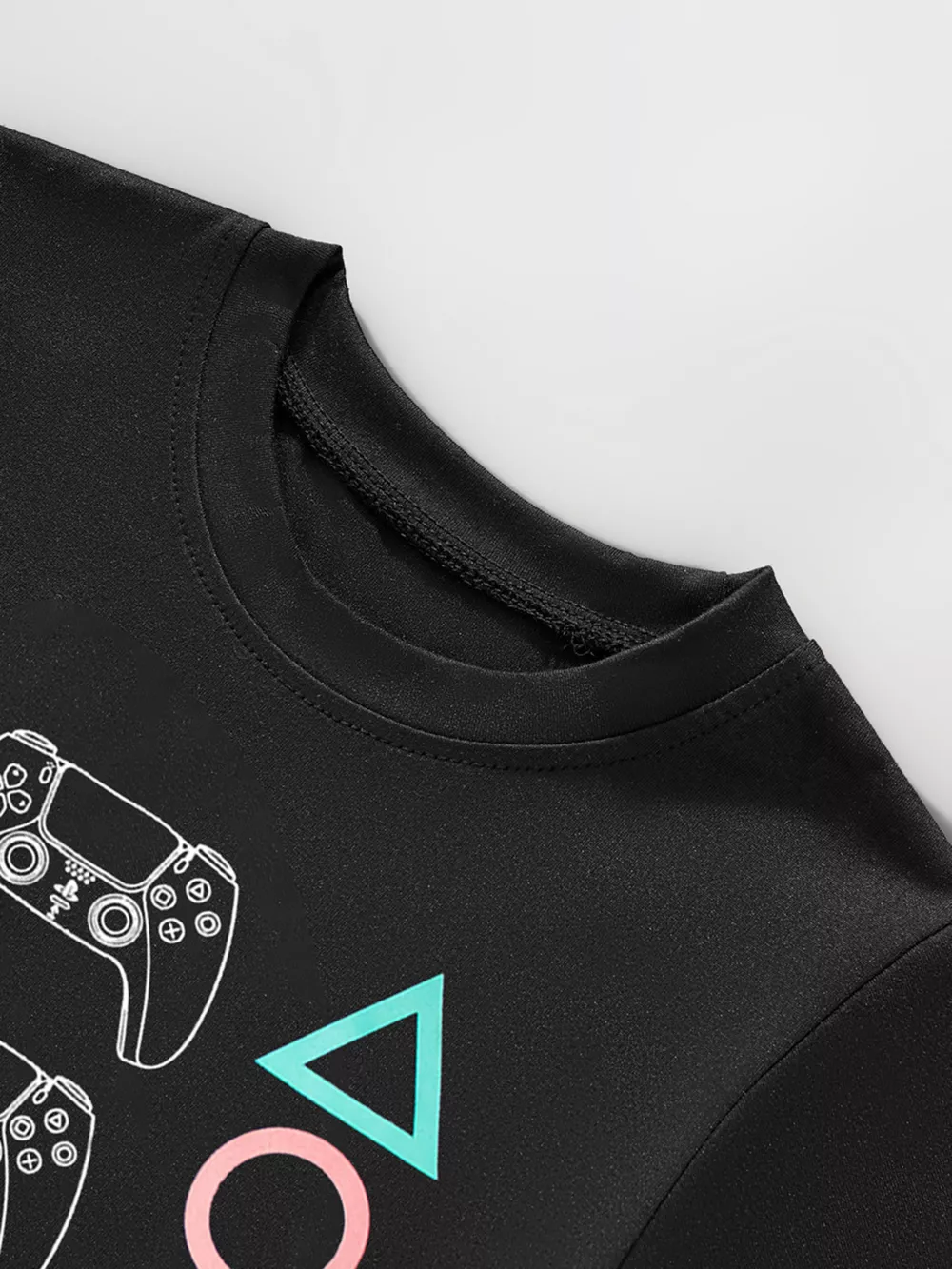 Children's Gaming Controller Graphic Round Neck T-Shirt, image 3