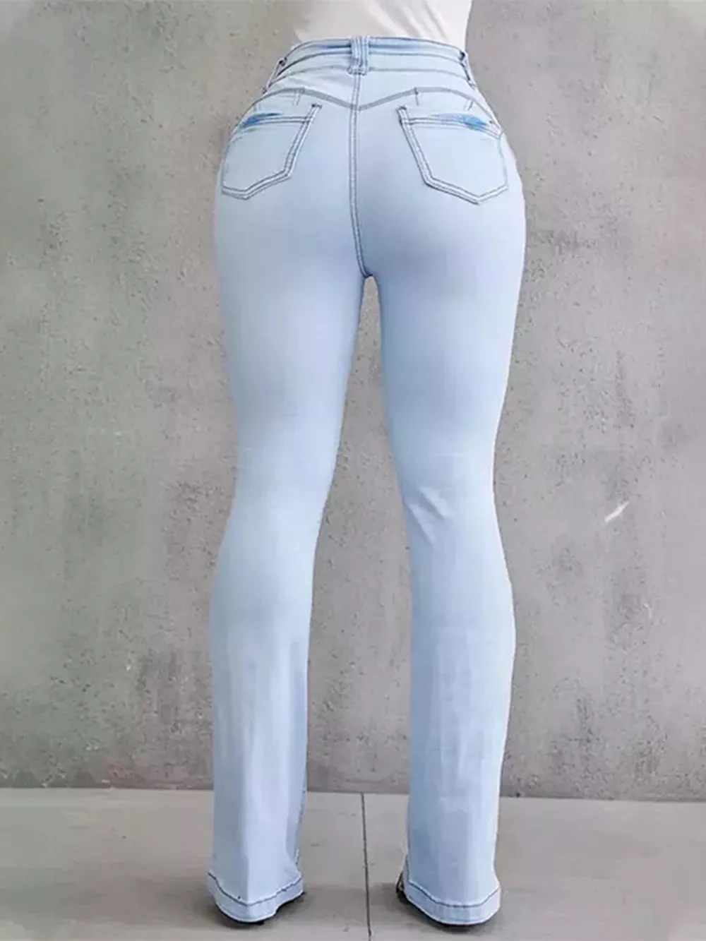 Full Size Wash High-Waisted Flare Jeans Plus Size, image 2
