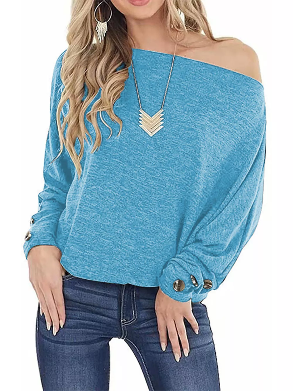 One Shoulder Long Sleeve T-Shirt, image 2