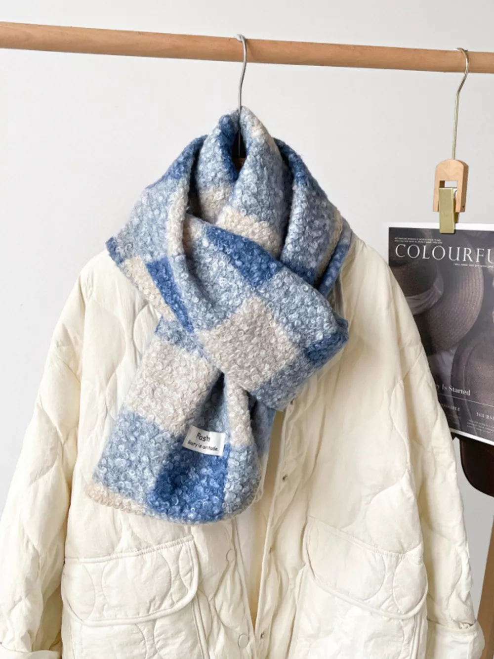 Cozy Plaid Knitted Scarf, image 2