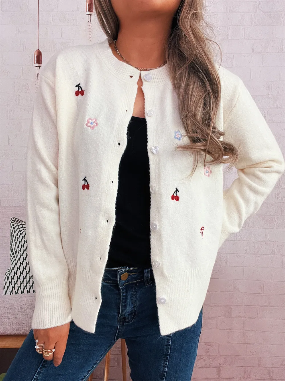Ribbed Button-Front Knit Cardigan, image 20