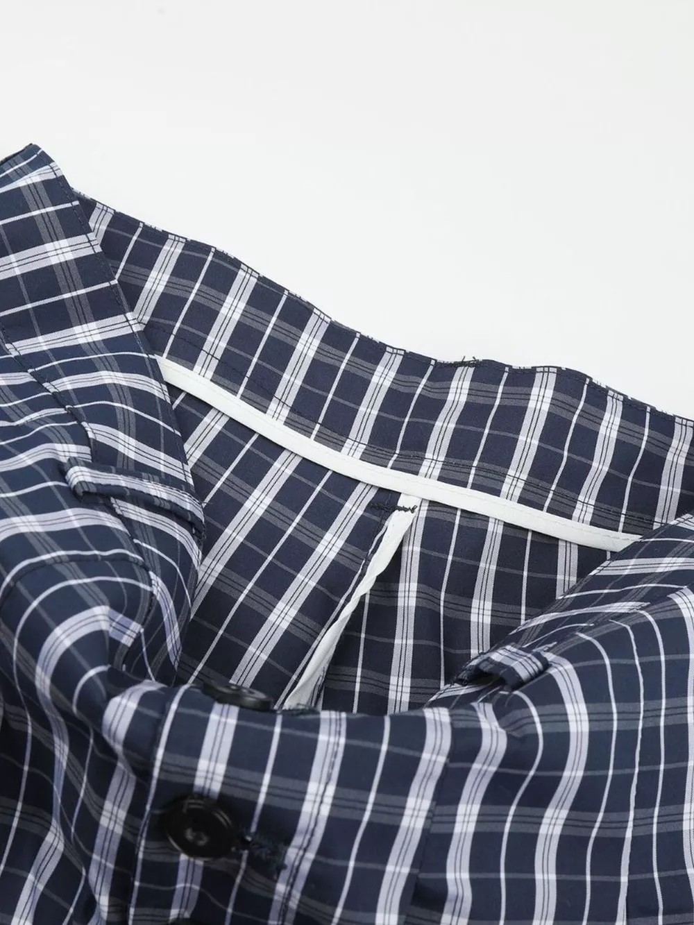 Men's Wide Leg Plaid Button-Front Pants, image 8