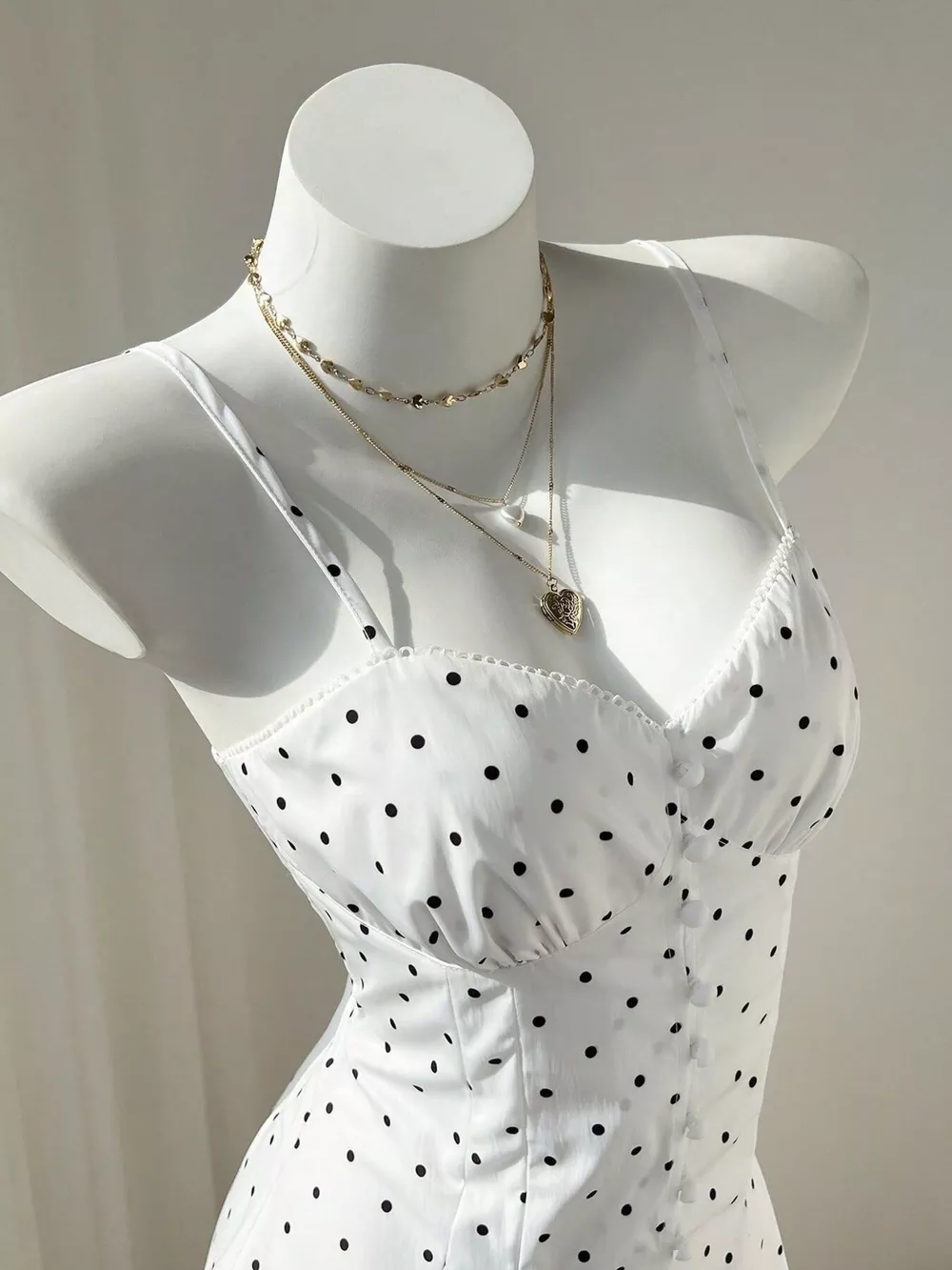 Polka Dot Spaghetti Strap Mini Dress, image 7