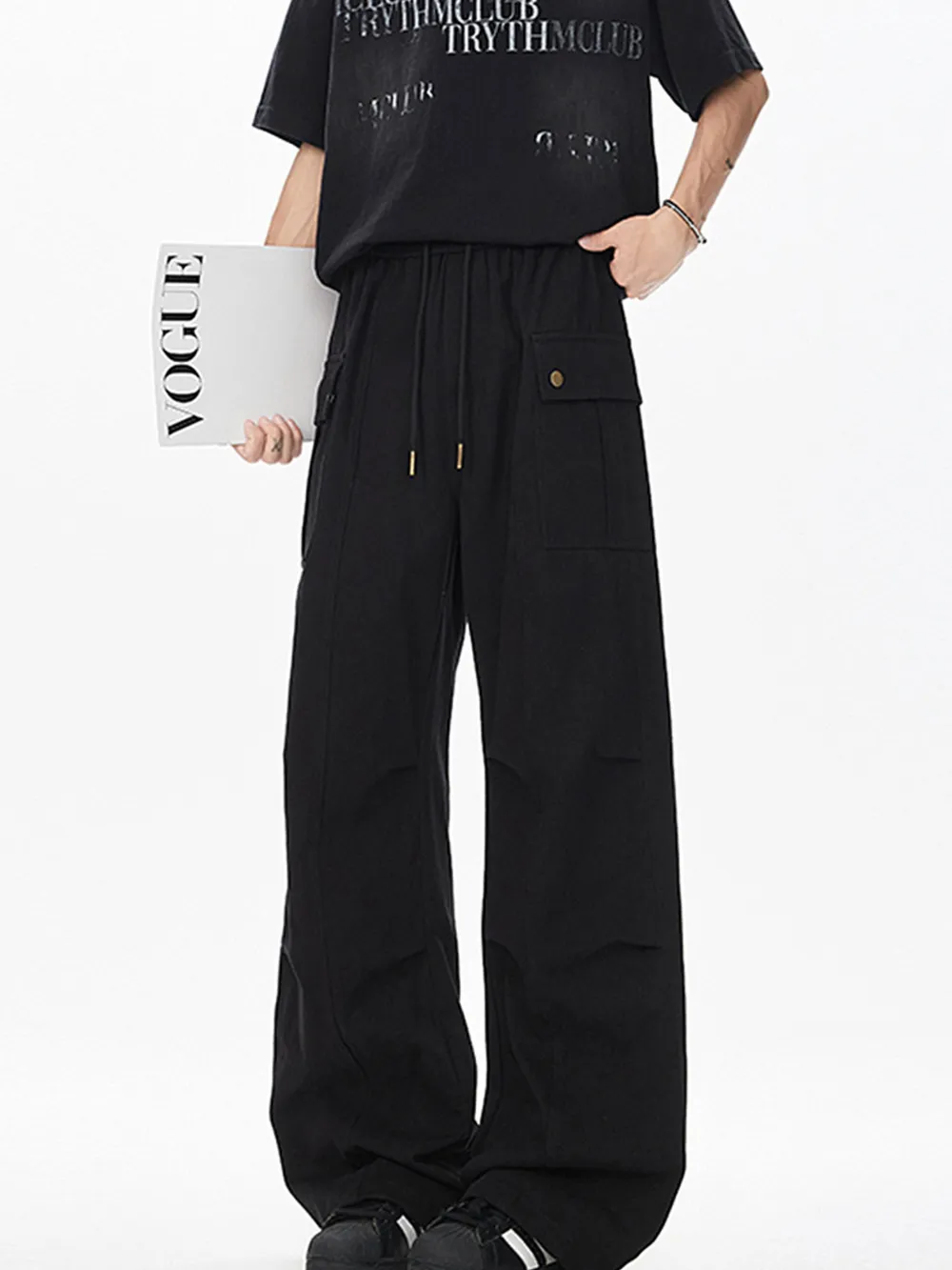 Men's Drawstring Cargo Pants, image 6