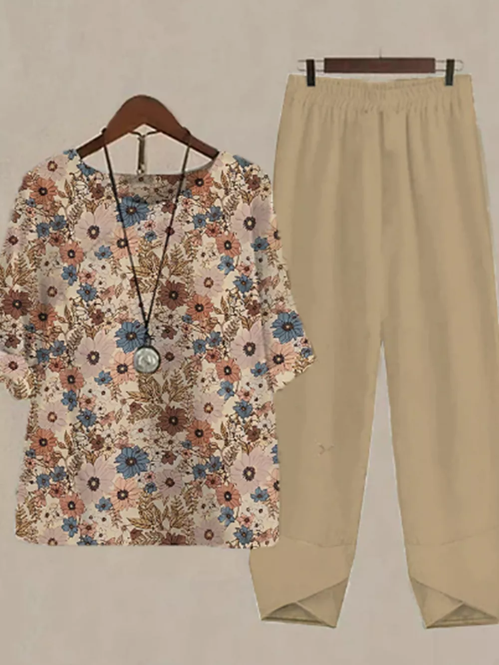 Printed Half Sleeve Top and Pants Set, image 15