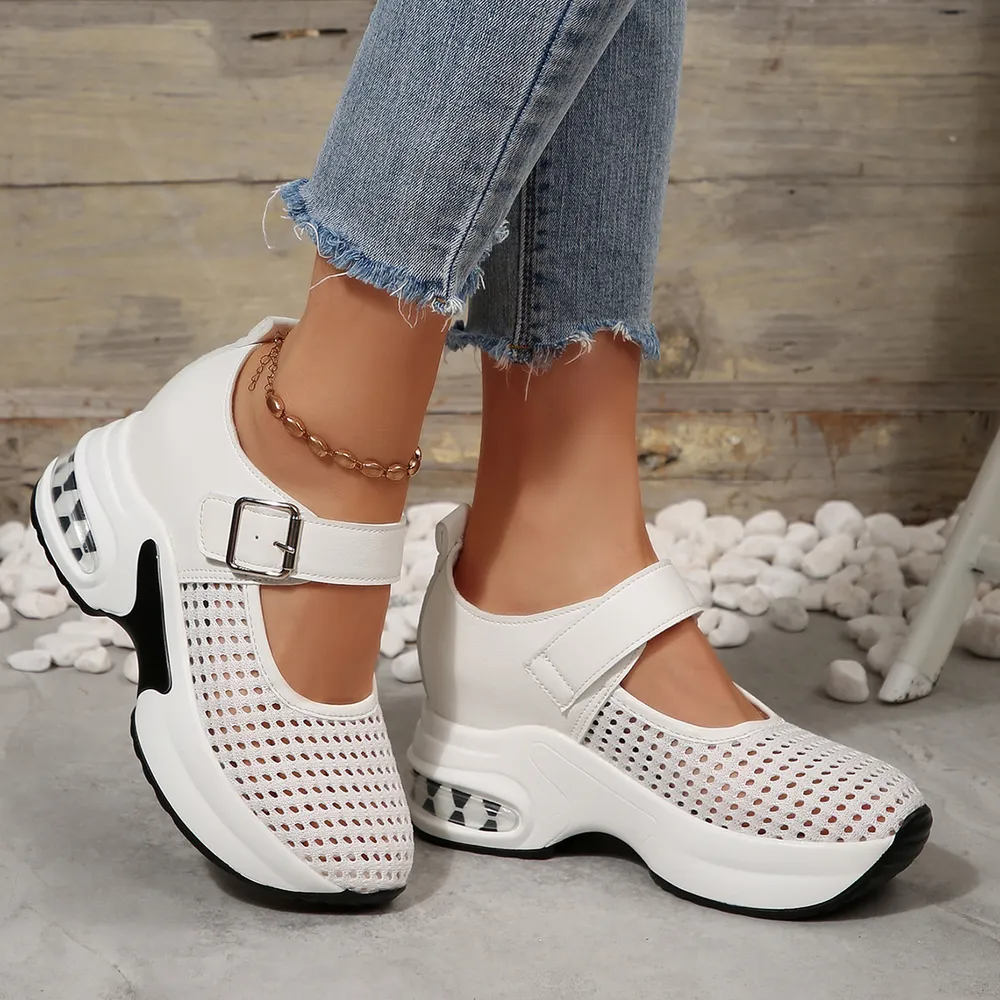 Breathable Mesh Platform Sneakers, image 4